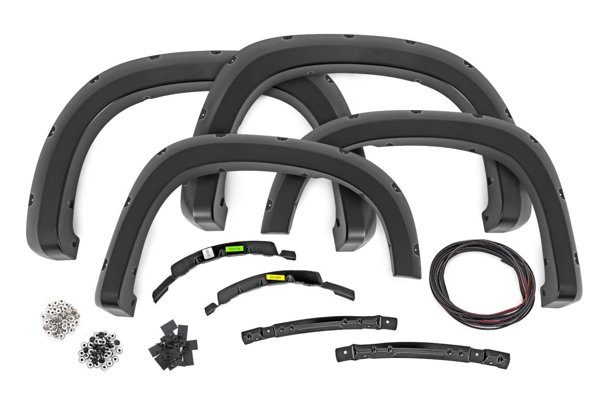 Chevrolet Silverado 1500 Pocket Fender Flares - Rough Country - G42 - White Sands - '22-'26